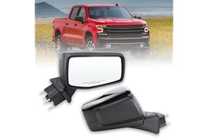 Lqito Right Passenger Side Mirror Compatible with 2019-2025 Chevy Silverado 1500 With Power Glass Manual Folding Heated Without Turn signal Replace#GM1321583(7Pins）