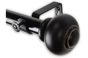 Rod Desyne 1" Rotunda Curtain Rod, 160-240", Black