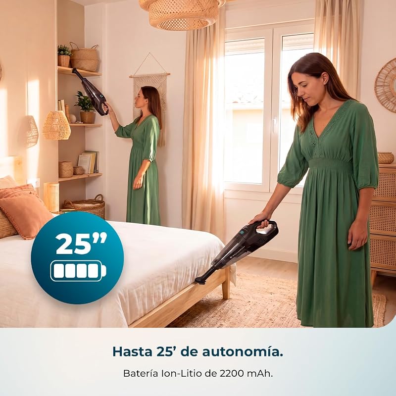 Aspiradora de Mano sin Cable Conga Immortal Extremesuction 22,2 Animal Hand Neo. 150W, Batería de 22,2 V, 10kPa, Depósito 500 ml, Filtro Alta Eficiencia, Accesorio Pelos de Animales