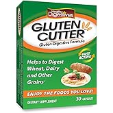 Healthy Digestives Gluten Cutter Enzyme Formula - Helps Improve Your Bodies Gluten Digestion and Assist in Breaking Down Wheat, Dairy and Other Grains - Capsules - 30 Servings