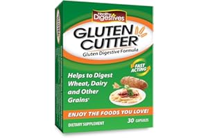 HEALTHY DELIGHTS Healthy Digestives Gluten Cutter Enzyme Formula - Helps Improve Your Bodies Gluten Digestion and Assist in Breaking Down Wheat, Dairy and Other Grains - Capsules - 30 Servings