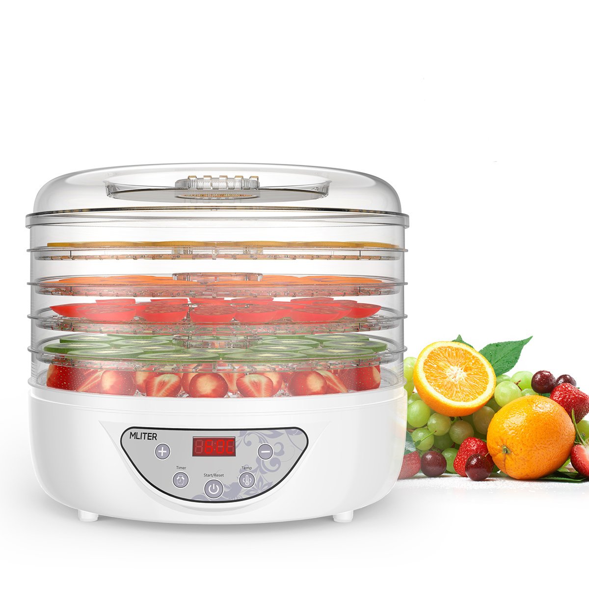 MLITER 240W Food Dehydrator 5 Tier, Electric Digital Fruit Dryer