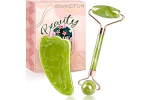 GRANDFUN Gifts for Women Christmas Stocking Stuffers: Face Roller Gua Sha Tool Set Unique Birthday Present Ideas Gadget for Wife Mom Her Girls Sister Female Who Have Everything - Facial Skin Beauty Massager