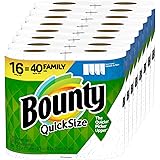 Bounty Quick-Size Paper Towels, 16 Family Rolls = 40 Regular Rolls