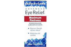 BAUSCH + LOMB Bausch & Lomb Advanced Eye Relief Maximum Redness Lubricant Eye Drops from 0.5 Fl Oz (15 mL) - Pack of 5