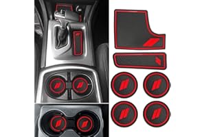 Auovo Anti dust Mats for Charger 2015-2023 Accessories Custom Fit Cup Holder Liners Mats(6pcs/Set, red)