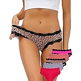 ADOVAKKER Women's Underwear Low Rise Lady Micro Smooth Breathable Briefs Hipster Panties Multipack Printing J-S1