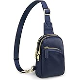 S-ZONE Genuine Leather RFID Blocking Small Sling Bag Women Crossbody Fanny Packs