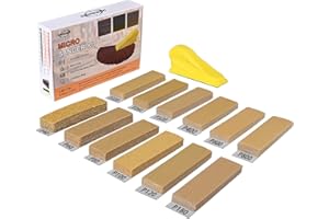 Shineboc 120 PCS Micro Sander Kit, Detail & Mini Hand Sanding Block, 40–800 Grit Aluminum Oxide Sandpaper Assortment for Wood