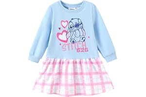 Disney Stitch Minnie Elsa Princess Sweatshirt Dress Toddler Girl Sequin Long Sleeve Pullover Clothes Fall Outfit 2-9 Years