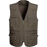 Lentta Men's Fishing Vest Summer Outdoor Lightweight Work Photo Vest 16 Pockets