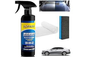 REDNOW Sopami Car Coating Spray,Sopami Quick Effect Coating Agent,Sopami Quickly Coat Car Wax,Sopami Car Scratch Wax Polish Spray Waterless Wash,Sopami Oil Film Emulsion Glass Cleaner (1PC+Sponge+Cloth)