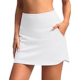 SANTINY 16" Skorts for Women with 4 Pockets High Waisted Stretchy Pickleball Casual Tennis Skirt Athletic Golf Skort