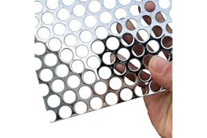 FengYoo 16"x12" Opening Round Holes About 1/2inch (12mm) Perforated Metal Sheets 19Gauge Expanded Metal Mesh Perforated 304 Stainless Steel Sheet Mesh Screen Panel Decorative Panel Decorati Plate