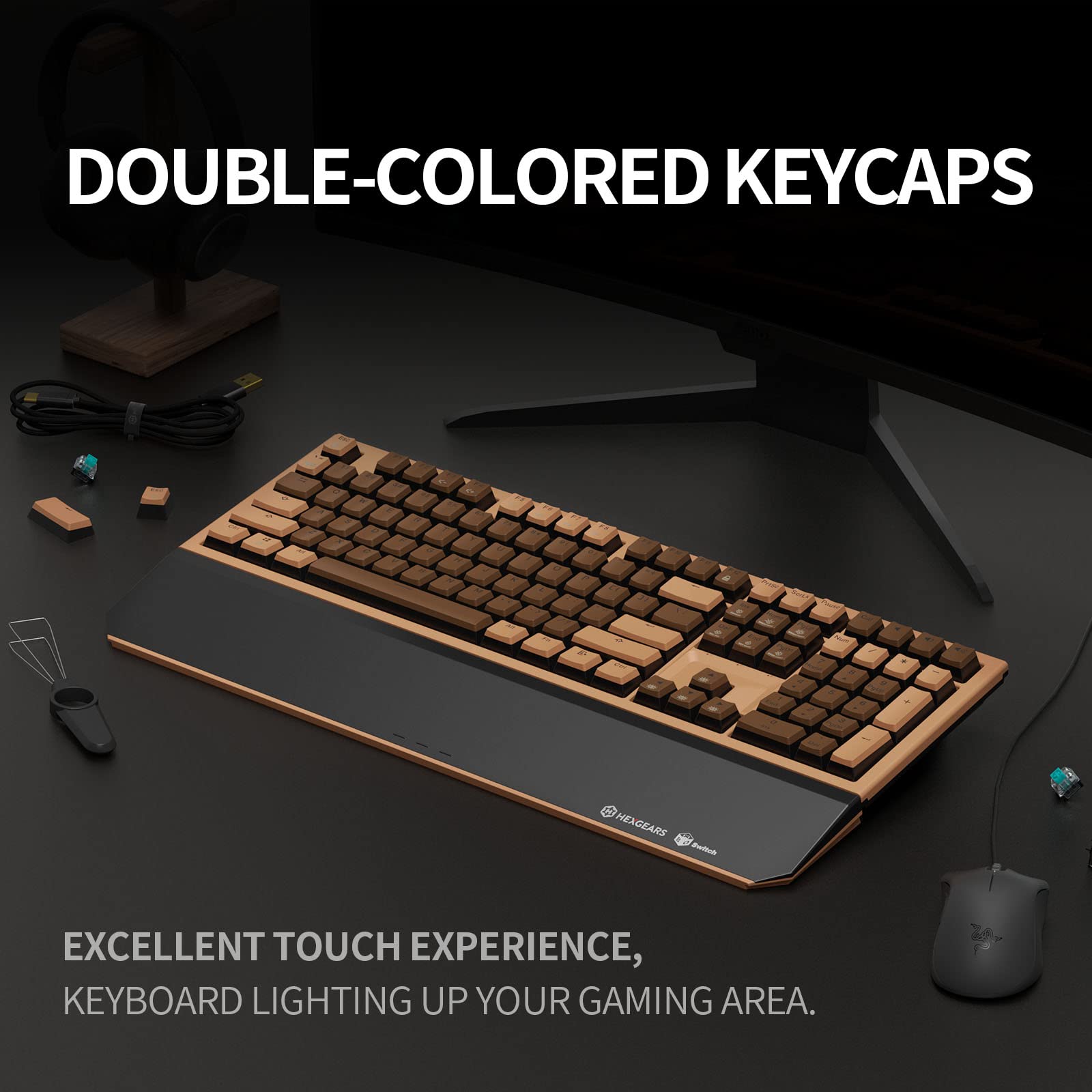 X5 Wireless Mechanical Keyboard Full Size 108 Keys, Kailh Box 3.0 Red Switch, Ergonomic, N-Key Rollover, Backlit Gaming Keyboard with Wrist Rest for PC/Tablet/PS/Xbox/Mac/Laptop