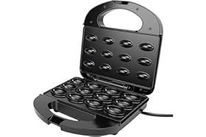 ZJchao 12 Walnut Cookie Maker, Oreshki Mold Maker Non Stick Double Sided Mini Nut Waffle Bread Machine Walnut Cookie Electric