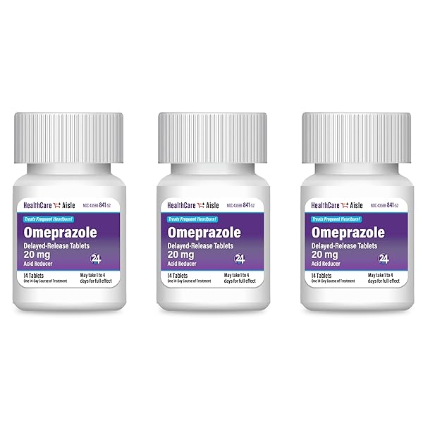 HEALTHCAREAISLE OMEPRAZOLE 20 MG – 42 DELAYED-RELEASE TABLETS – ACID REDUCER, TREATS FREQUENT HEARTBURN