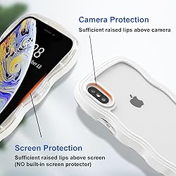 Anuck for iPhone Xs Max Case Wavy Edge Clear Back