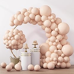 RUBFAC 129pcs Pastel Orange Balloons Different