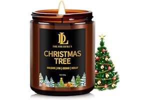 DL DREAMY DEWLA Christmas Tree Scented Candle, Natural Soy Candles for Home Scented, 7oz Holiday Candle with 50hr Burn Time, Aromatherapy Candles Christmas Holiday Gifts for Women Men
