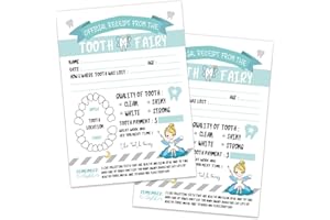 SIRJIERA Tooth Fairy Report Cards, Tooth Fairy Paper Certificate for Kids, Official Receipt From The Tooth Fairy, Cute Adorable Keepsake for Kids, Tooth Fairy Receipt for Lost Tooth, Light Green, 5 * 7 in