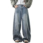 Nutriangee Men's Baggy Wide Leg Barrel Jeans Loose Fit Trendy Cutlass Streetwear Y2k Hip Hop Denim Pants