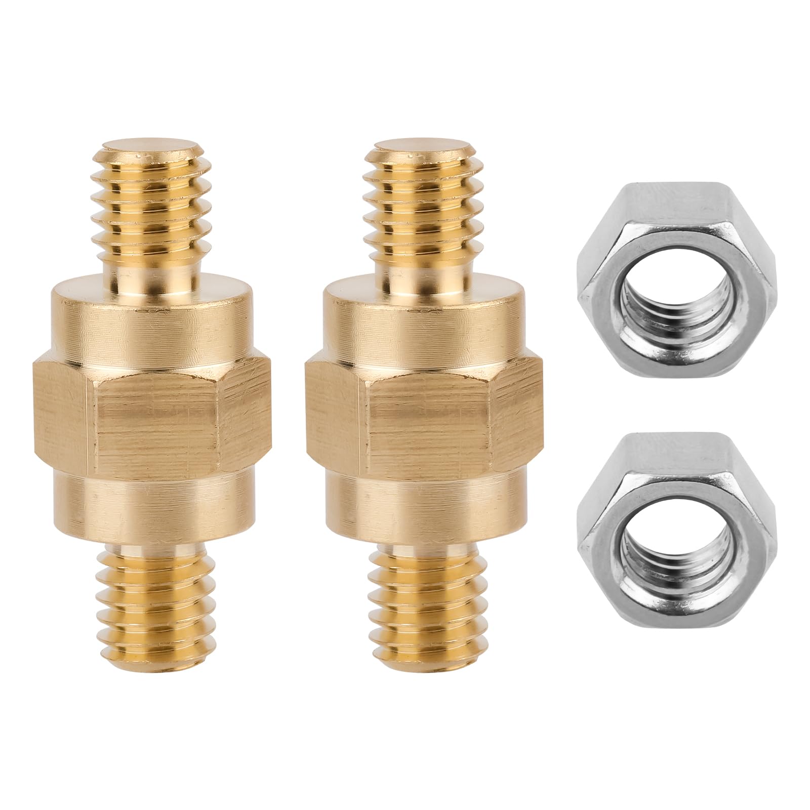 Photo 1 of 2pcs Battery Post Terminals Connectors, 3/8"-16 Brass Battery Side Post Terminal Stud Bolt Battery Post Screws Battery Terminal Extender Adapter Set for GM Post