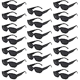 Pibupibu 8/20 Pack Colorful Small Rectangle Party Sunglasses Bulk, Vintage Narrow Square Y2K Glasses for Women Men