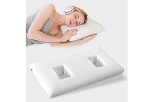 HAVARGO Ear Pillows with Holes for Ear Pain, Ear Piercing Pillow for Side Sleeping, Patent Ventilation Design Cooling Memory Foam Pillow for Pierced Ears Side Sleepers Donut Pillow for Ear