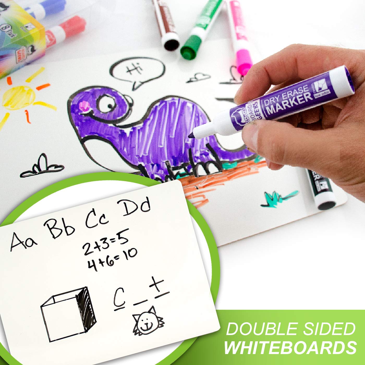 Board Geeks Dry Erase Lapboard 9 x 12 inch Large 6 Pack double-sided Whiteboard - White boards set great for Teachers, Students, Children, Classroom and school supplies for kids: Industrial & Scientific