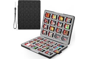 Fosmon Game Card Case for Nintendo Switch 2 / 1 / OLED / Lite, 32 Games Cartridge Storage Holder with 32 Micro SD Card Slots,