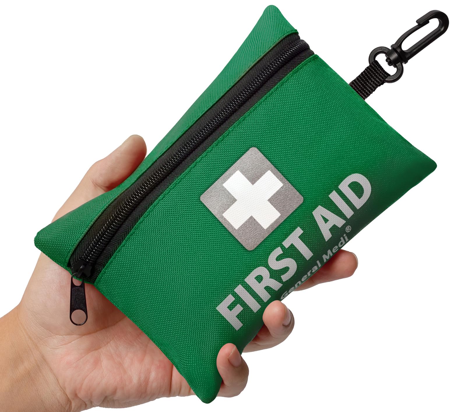 General Medi Mini First Aid Kit, 92 Pieces Small First Aid Kit - Includes Emergency Foil Blanket, Scissors for Travel, Home, Office, Vehicle, Camping, Workplace & Outdoor (Green)