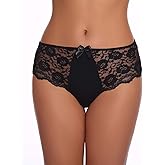 Confonze Women's Sexy Floral Lace Panties Cotton Hipster Briefs Women Lingerie