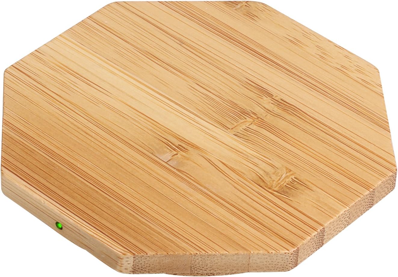 Wireless Charger, Coolfunny Bamboo Qi Fast Wireless Charging Pad for Samsung Galaxy S7/ S7 Edge/ S6 Edge Plus, Note 5, Nexus 4 / 5 / 5X / 6P and all Qi-Enabled Devices (Wood 03)