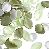 Winsyison 100pcs Silk Rose Petals, Artificial Flower Petals, Realistic Scatter Wedding Decor Bridal Shower Decoration for Aisle Flower Basket Dinner Table Centerpieces- Green