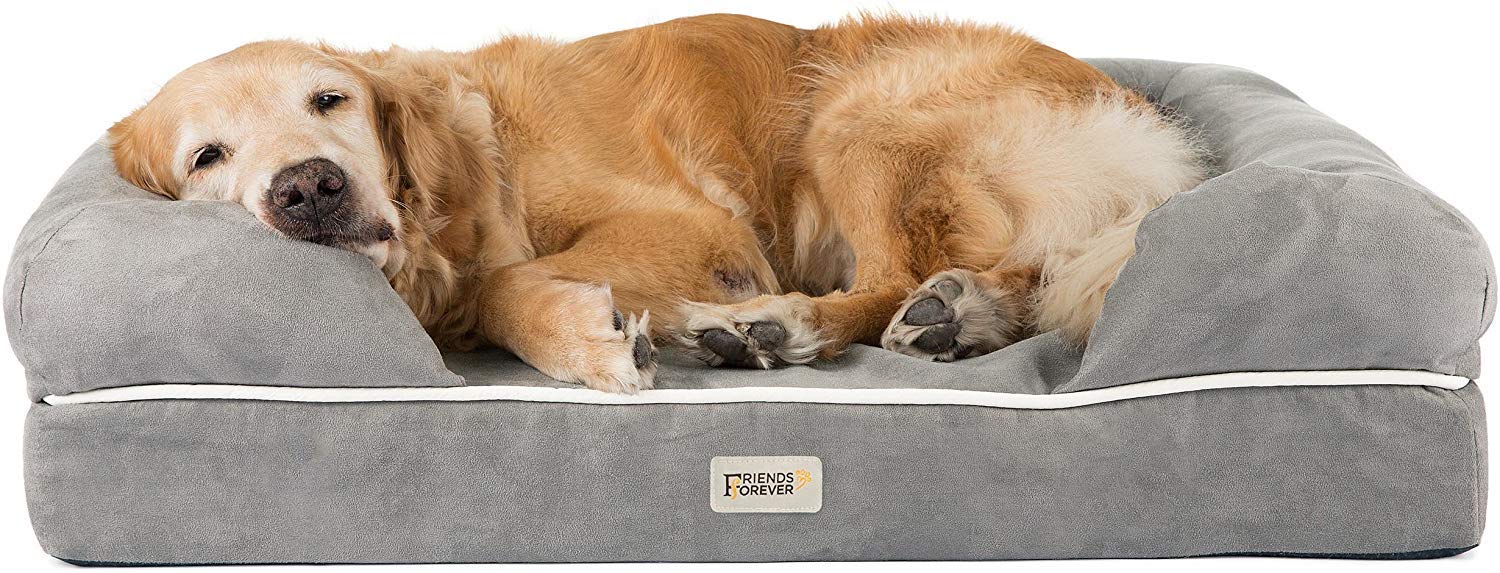 Orthopedic Dog Bed Lounge Sofa 100 Suede Removable Cover 10cm