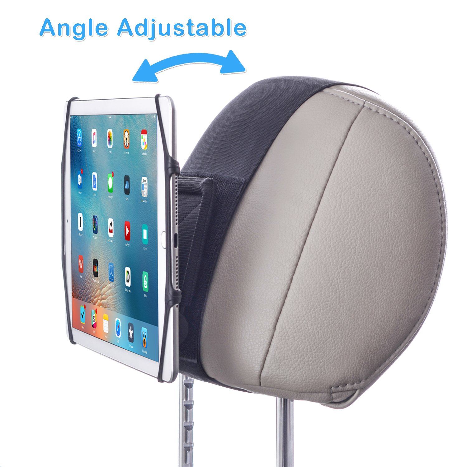 WANPOOL Car Headrest Mount Holder with Angle Adjuster for 7-10.5 Inch Tablets and 4.5 – 6 Inch Phones
