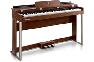 Donner Digital Piano with 88 Key Dynamic Graded Hammer Action Weighted Keyboard Piano, DDP-200 Upright Digital Piano for Professional with LCD Screen/5 Reverb/BT MIDI/Three Pedal