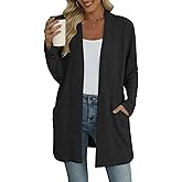 AYIFU Women's Lightweight Cardigan Long Sleeve Sweater Open Front Casual Fall Cardigans with Pockets
