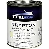 TotalBoat Krypton Copper-Free Antifouling Boat Bottom Paint - White Quart | Dual Biocide Ablative Marine Paint; Use on Aluminum, Fiberglass &amp; Wood Hulls, Outdrives and Metals. Brush, Roll, or Spray