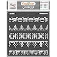 CrafTreat Reusable Ornate Border Stencils for Painting on Wood, Canvas, Paper, Fabric, Floor, Wall and Tile - Ornate Borders - 6x6 Inches Each - DIY Art and Craft Stencils