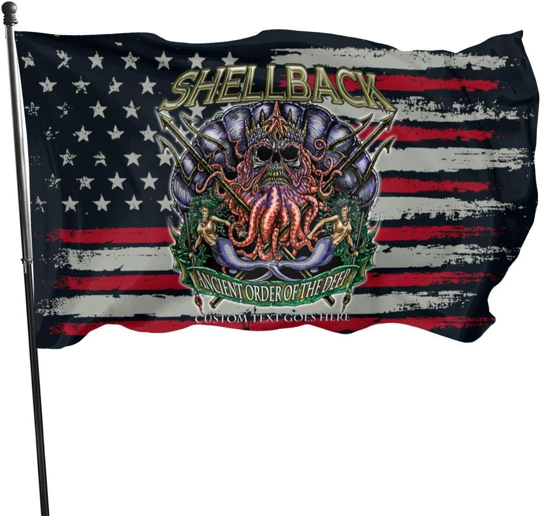 shenguang US Navy Shellback Flag 3 x 5 pies, Ojales Resistentes y