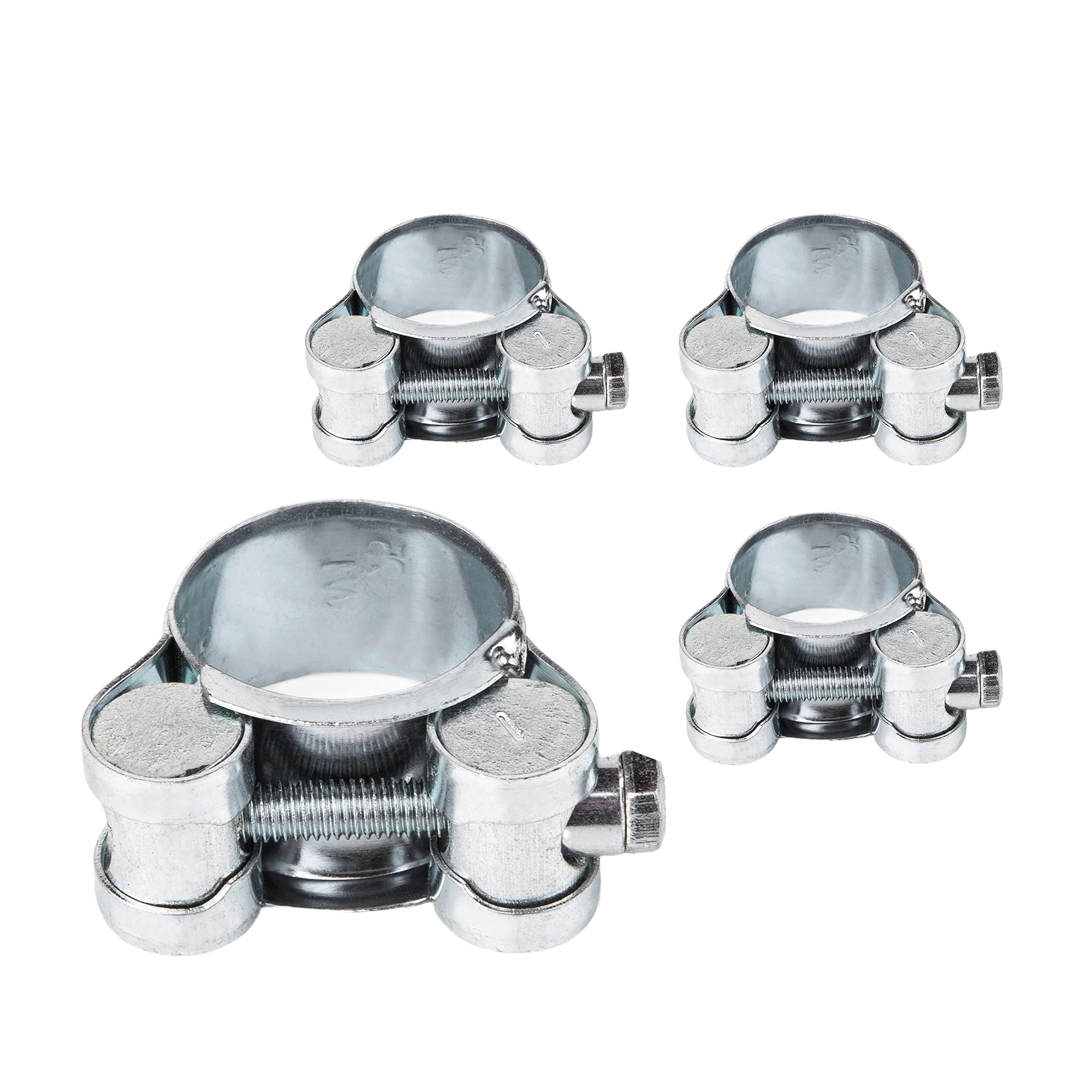 (Pack of 4 pcs) Pipe 23-25 mm Strong Reinforced Pipe Clamps, Galvanized Steel Tube Hose Clamp Fasteners (4 pcs, 23-25 mm)