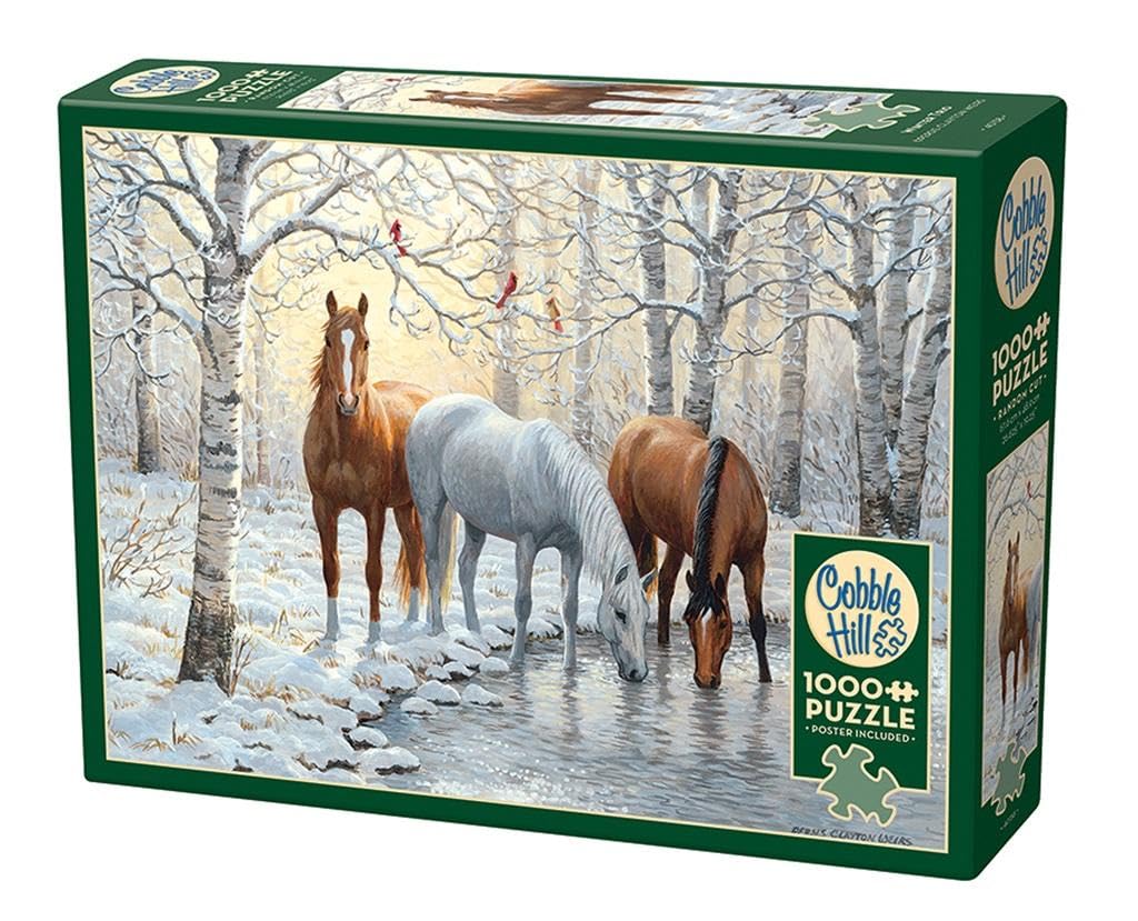 Cobble Hill 1000 Piece Puzzle - Winter Trio - Sample Poster Included