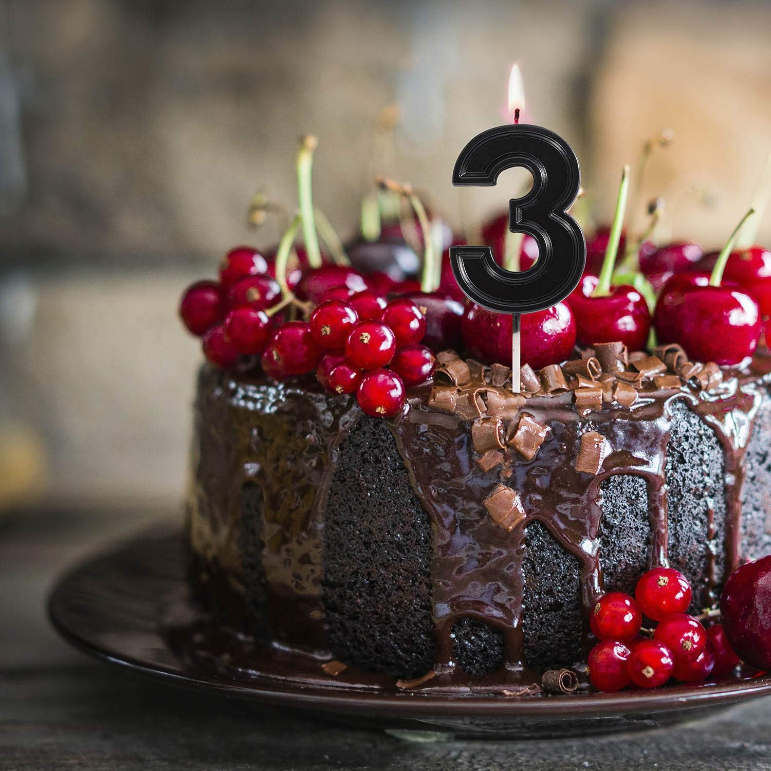 2 76 Inches Large Birthday Cake Number Candle Black Fashion Numeral Topper Decoration For Wedding Anniversary Number 1 Shower Kids And Adults Party Celebration Photograph Beautiful Moments Toys Games Party Supplies Kiririgardenhotel Com