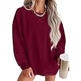 ONLYSTORY Womens Sweatshirts Casual Cored Corduroy Pullover Tops Oversized Long Sleeve Crewneck Shirts