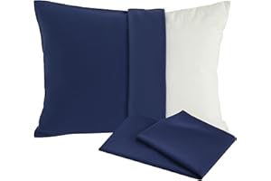 ORGANICTUNE Microfiber Toddler Pillowcases with Envelope Closure, 2 Pack 100% Brushed Microfiber Super Soft Travel Kids Nursery Pillow Cases, 14"x20" Fits Pillows Sized 12"x16" 13"x18" 14"x19", Navy Blue