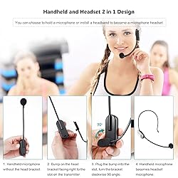 Bietrun UHF Wireless Microphone Headset, 165ft