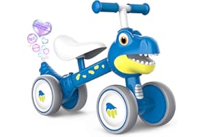 Afranti Baby Balance Bike with Bubble Machine for 10-36 Months Boys Girls Toddlers Kids Bikes No Pedal for 1 Year Old Birthday Gift Toys Fit for 2.2ft to 3.3ft Children