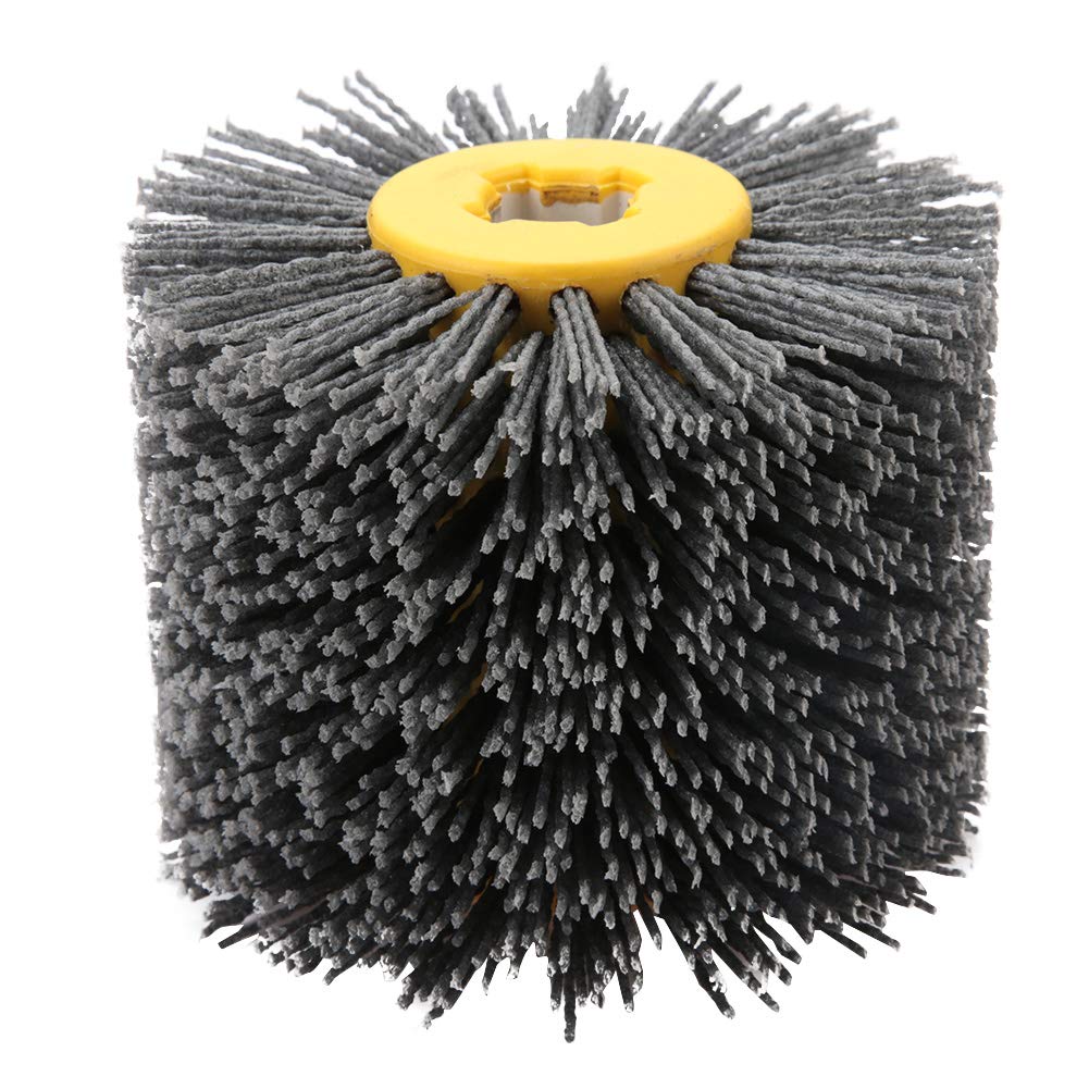Wire Drawing Wheel Brush Wire Drawing Wheel Drum Burnishing Brush Burnishing Polishing Wheel Drawing Wheel Grit 240 Mesh for Metal Surface Polishing Grinding Removing Rust